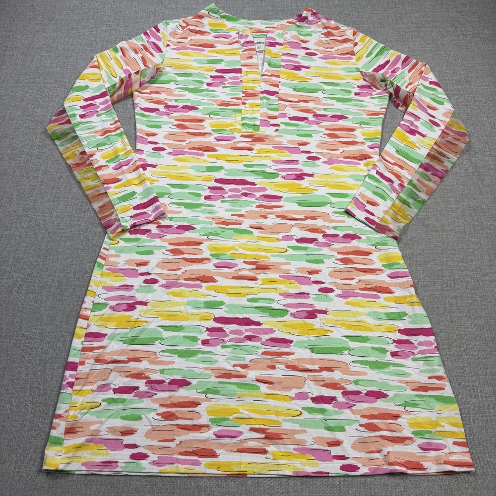IBKUL 1/4 Zip Dress Womens Large Multicolor Striped Long Sleeve Golf Activewear
